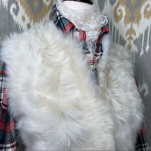 Ralph Lauren Ivory Italian Lamb Shearling Gilet Vest